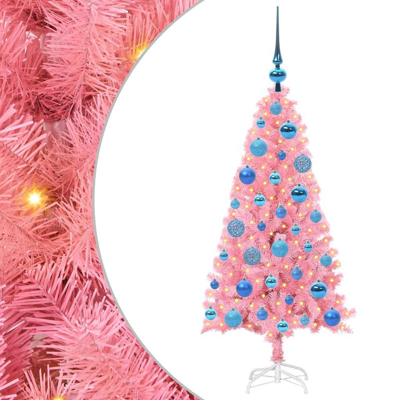 ギャラリービューアに画像をロードする, Vidaxl kerstboom met 150 led met standaard roze 120 cm pvc