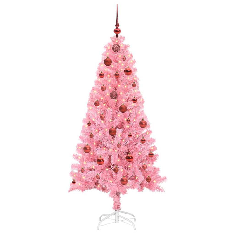 Afbeelding laden in galerijviewer, Vidaxl kerstboom met 150 led met standaard roze 150 cm pvc