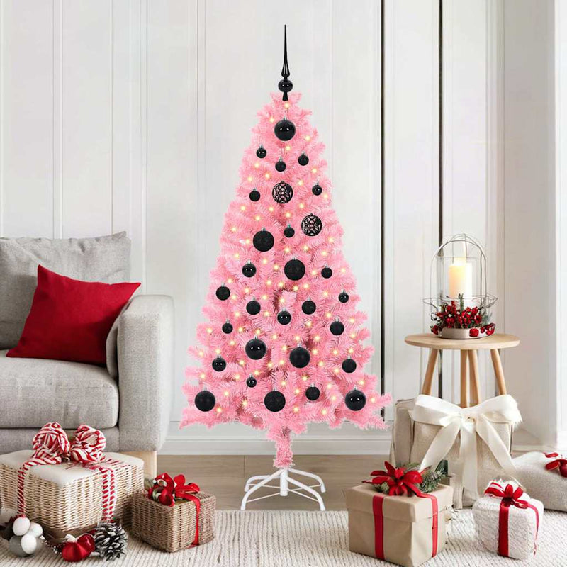 Afbeelding laden in galerijviewer, Vidaxl kerstboom met 150 led met standaard roze 150 cm pvc