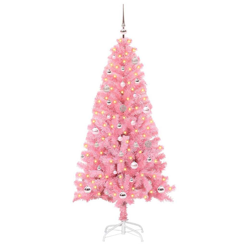 Afbeelding laden in galerijviewer, Vidaxl kerstboom met 150 led met standaard roze 150 cm pvc