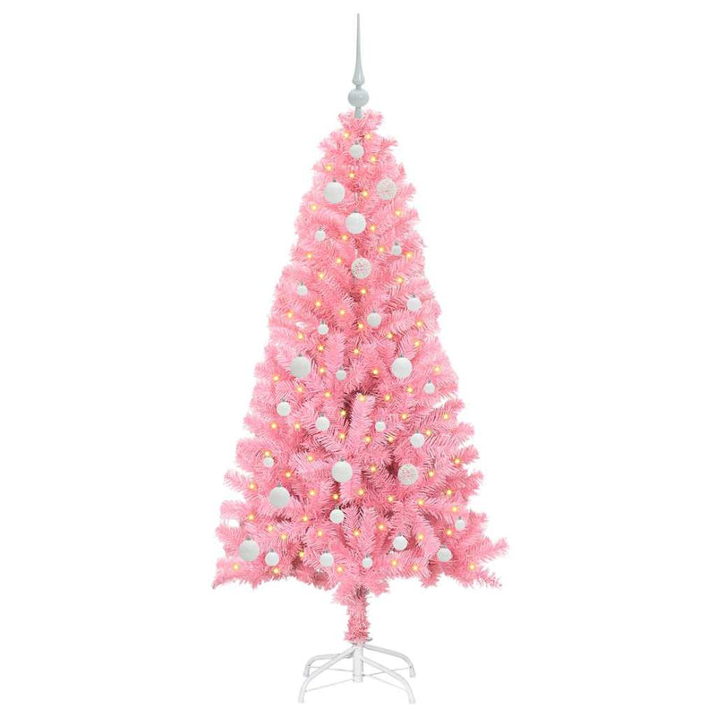 Afbeelding laden in galerijviewer, Vidaxl kerstboom met 150 led met standaard roze 150 cm pvc