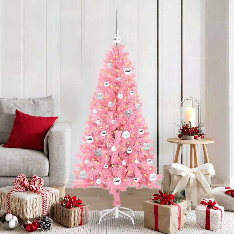 Afbeelding laden in galerijviewer, Vidaxl kerstboom met 150 led met standaard roze 150 cm pvc