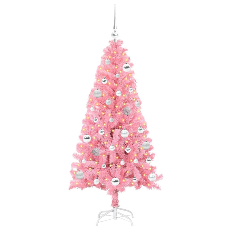Afbeelding laden in galerijviewer, Vidaxl kerstboom met 150 led met standaard roze 150 cm pvc