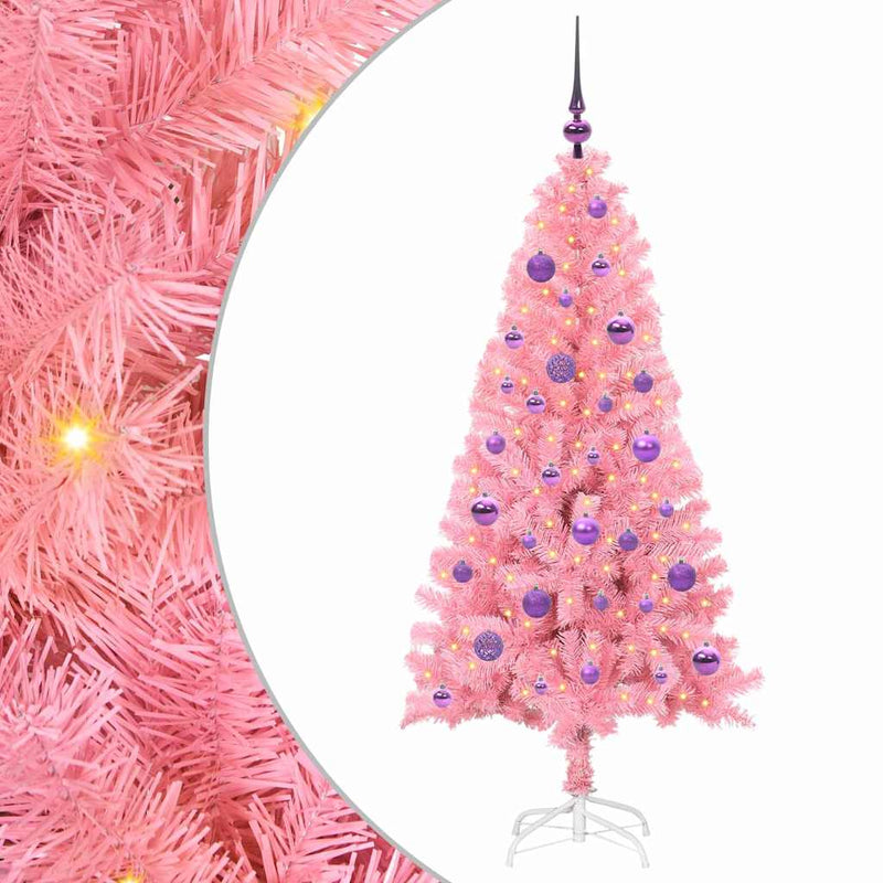Afbeelding laden in galerijviewer, Vidaxl kerstboom met 150 led met standaard roze 150 cm pvc