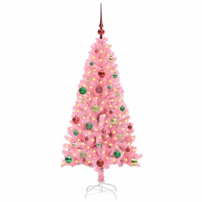 Afbeelding laden in galerijviewer, Vidaxl kerstboom met 150 led met standaard roze 150 cm pvc