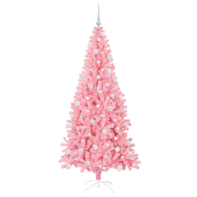 Afbeelding laden in galerijviewer, Vidaxl kerstboom met 300 led met standaard roze 180 cm pvc