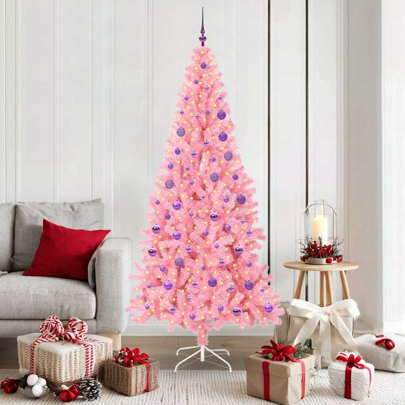 Afbeelding laden in galerijviewer, Vidaxl kerstboom met 300 led met standaard roze 180 cm pvc