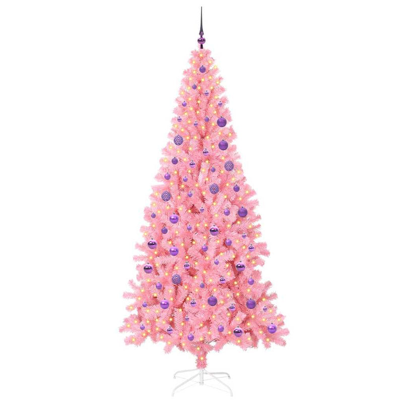 Afbeelding laden in galerijviewer, Vidaxl kerstboom met 300 led met standaard roze 180 cm pvc