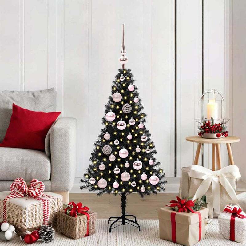 Afbeelding laden in galerijviewer, Vidaxl kerstboom met 150 led met standaard zwart 120 cm pvc