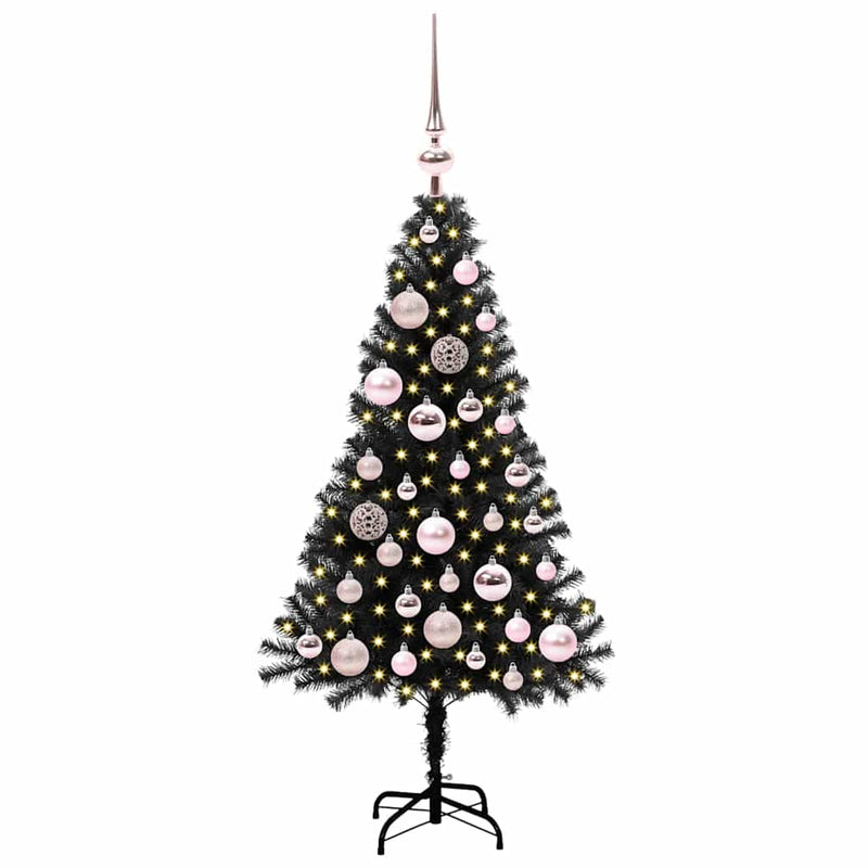Afbeelding laden in galerijviewer, Vidaxl kerstboom met 150 led met standaard zwart 120 cm pvc