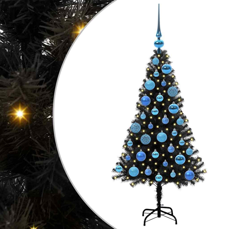 Afbeelding laden in galerijviewer, Vidaxl kerstboom met 150 led met standaard zwart 120 cm pvc