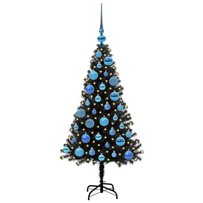 Afbeelding laden in galerijviewer, Vidaxl kerstboom met 150 led met standaard zwart 120 cm pvc