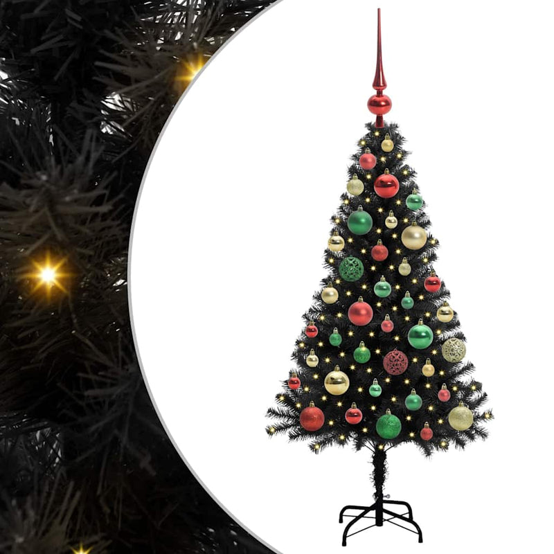 Afbeelding laden in galerijviewer, Vidaxl kerstboom met 150 led met standaard zwart 120 cm pvc