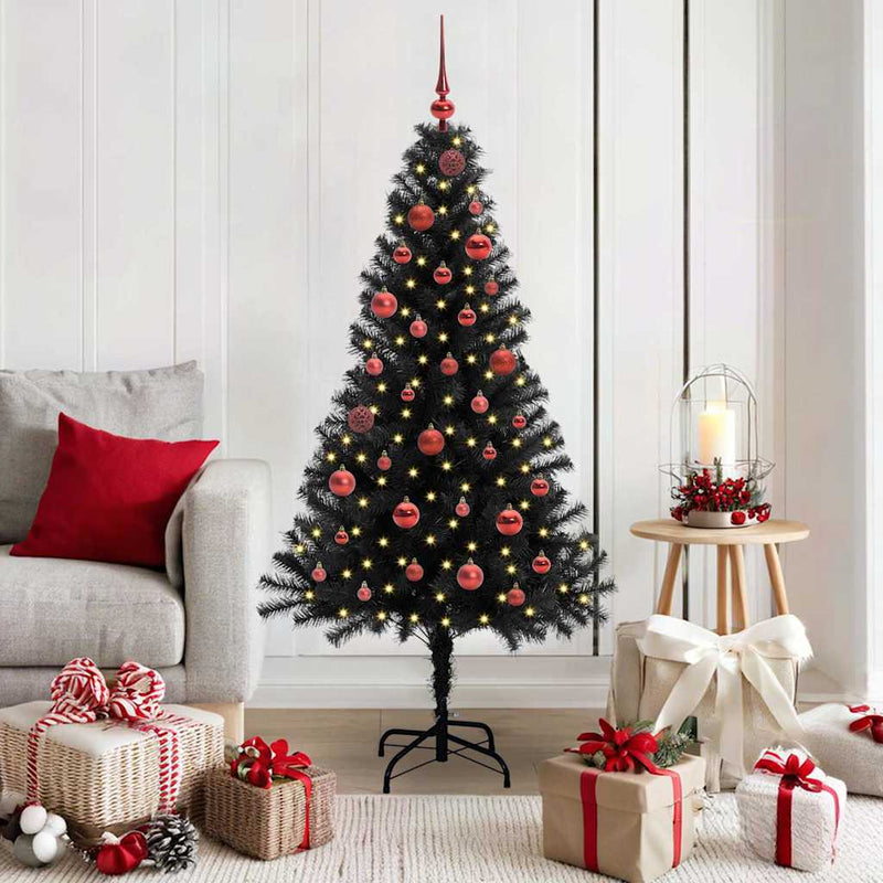 ギャラリービューアに画像をロードする, Vidaxl kerstboom met 150 led met standaard zwart 150 cm pvc