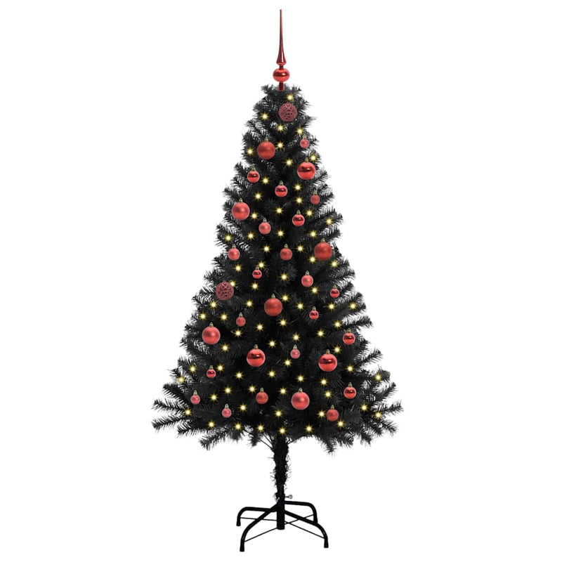 ギャラリービューアに画像をロードする, Vidaxl kerstboom met 150 led met standaard zwart 150 cm pvc