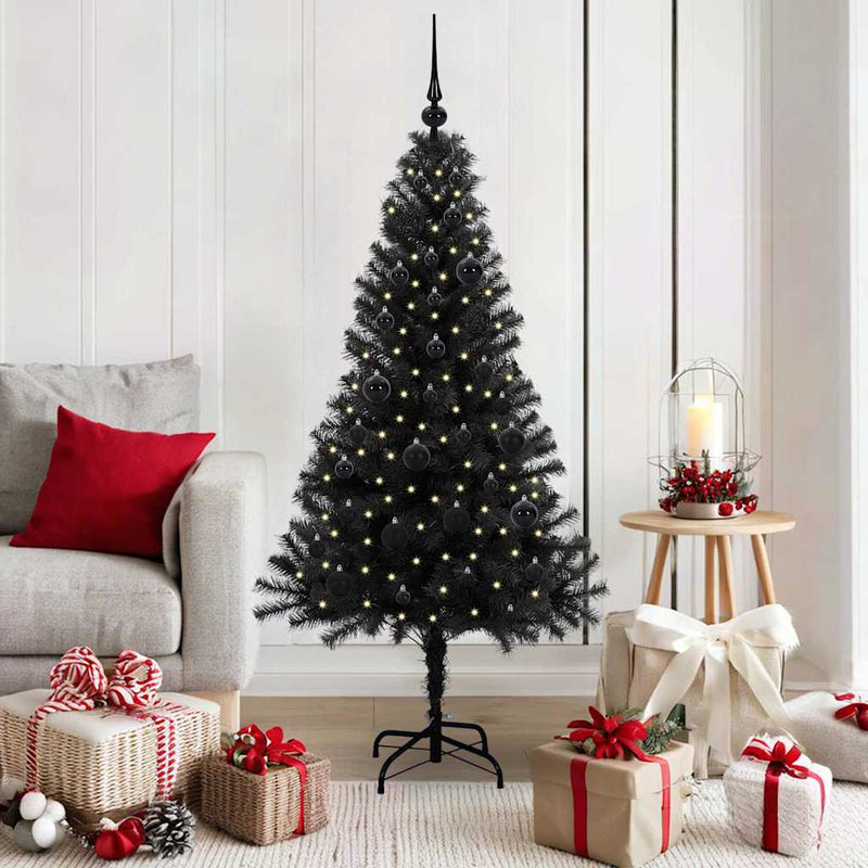 Chargez l'image dans la visionneuse de la galerie, Vidaxl kerstboom met 150 led met standaard zwart 150 cm pvc