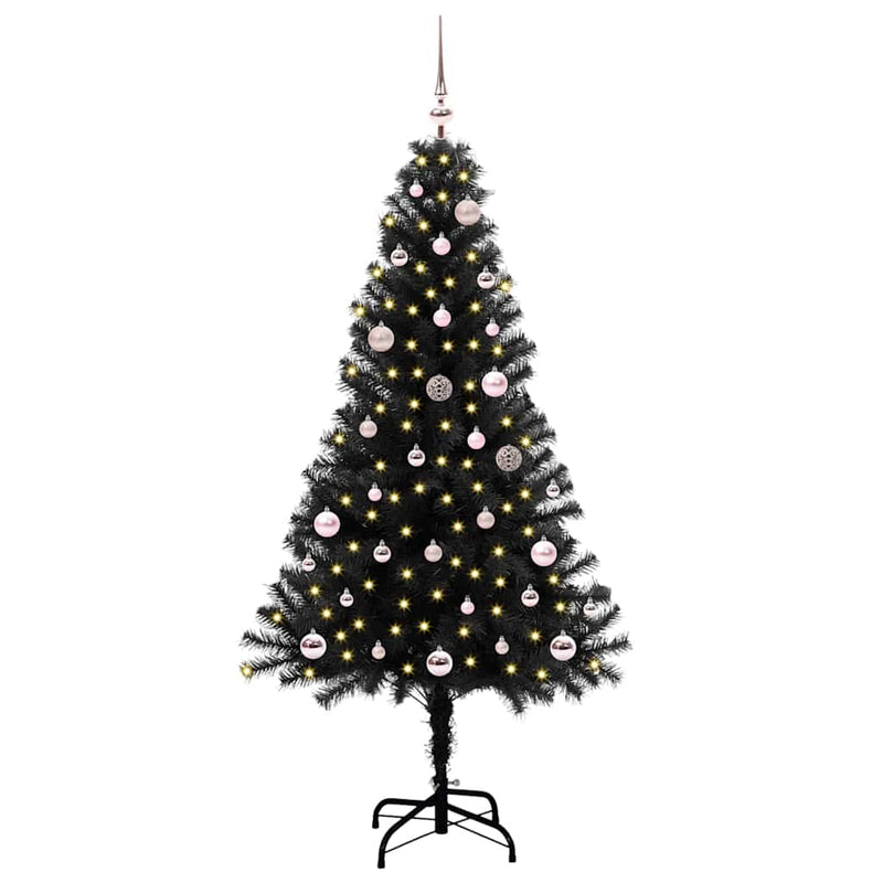 Chargez l'image dans la visionneuse de la galerie, Vidaxl kerstboom met 150 led met standaard zwart 150 cm pvc