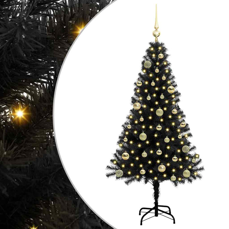 Chargez l'image dans la visionneuse de la galerie, Vidaxl kerstboom met 150 led met standaard zwart 150 cm pvc