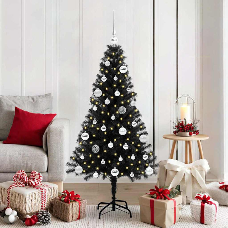 ギャラリービューアに画像をロードする, Vidaxl kerstboom met 150 led met standaard zwart 150 cm pvc
