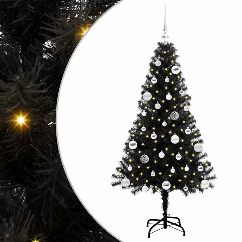 ギャラリービューアに画像をロードする, Vidaxl kerstboom met 150 led met standaard zwart 150 cm pvc