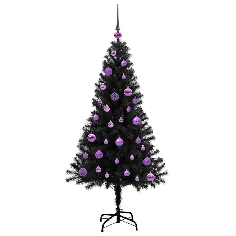 Chargez l'image dans la visionneuse de la galerie, Vidaxl kerstboom met 150 led met standaard zwart 150 cm pvc