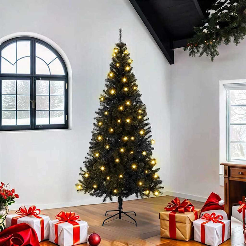 Chargez l'image dans la visionneuse de la galerie, Vidaxl kerstboom met 300 led met standaard zwart 180 cm pvc
