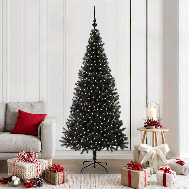 ギャラリービューアに画像をロードする, Vidaxl kerstboom met 300 led met standaard zwart 180 cm pvc