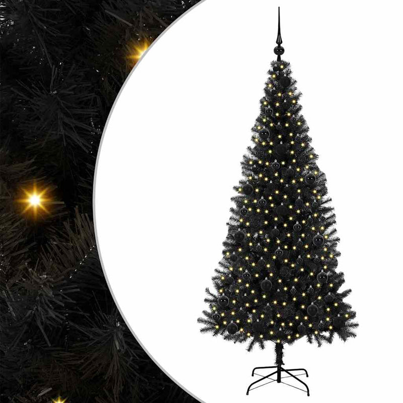 ギャラリービューアに画像をロードする, Vidaxl kerstboom met 300 led met standaard zwart 180 cm pvc