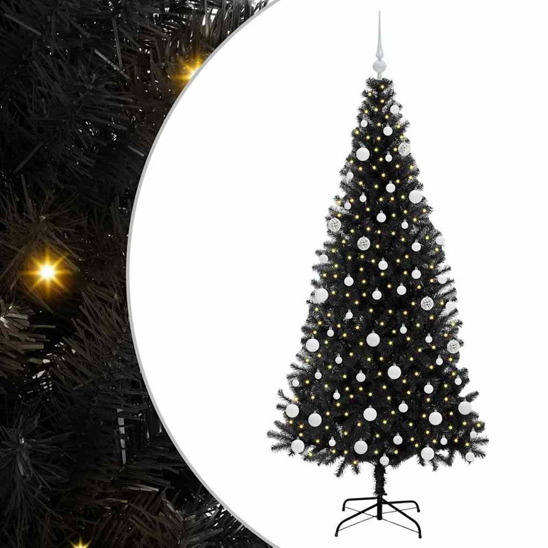 Chargez l'image dans la visionneuse de la galerie, Vidaxl kerstboom met 300 led met standaard zwart 180 cm pvc