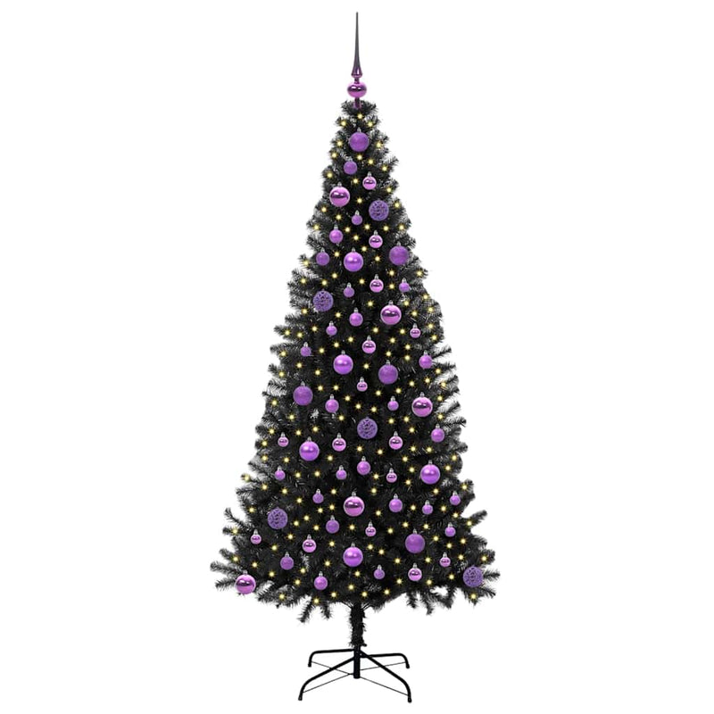 Chargez l'image dans la visionneuse de la galerie, Vidaxl kerstboom met 300 led met standaard zwart 180 cm pvc