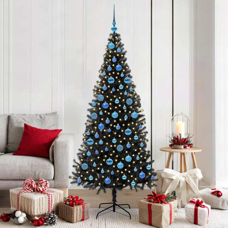 Chargez l'image dans la visionneuse de la galerie, Vidaxl kerstboom met 300 led met standaard zwart 180 cm pvc