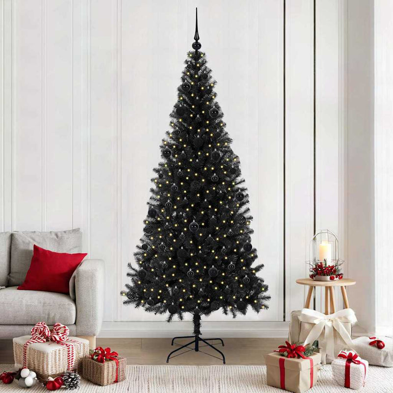 ギャラリービューアに画像をロードする, Vidaxl kerstboom met 300 led met standaard zwart 210 cm pvc
