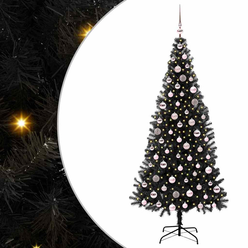ギャラリービューアに画像をロードする, Vidaxl kerstboom met 300 led met standaard zwart 210 cm pvc