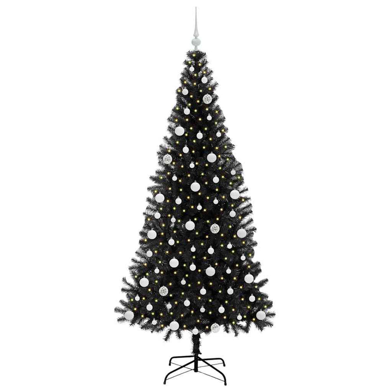 ギャラリービューアに画像をロードする, Vidaxl kerstboom met 300 led met standaard zwart 210 cm pvc