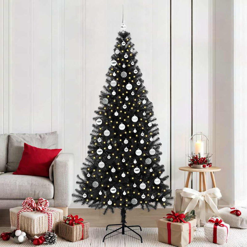 ギャラリービューアに画像をロードする, Vidaxl kerstboom met 300 led met standaard zwart 210 cm pvc