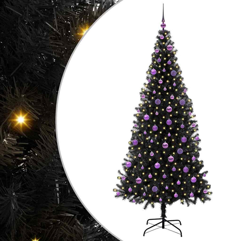 ギャラリービューアに画像をロードする, Vidaxl kerstboom met 300 led met standaard zwart 210 cm pvc
