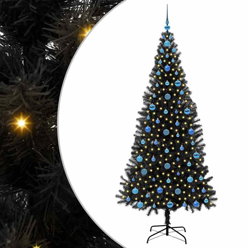 ギャラリービューアに画像をロードする, Vidaxl kerstboom met 300 led met standaard zwart 210 cm pvc