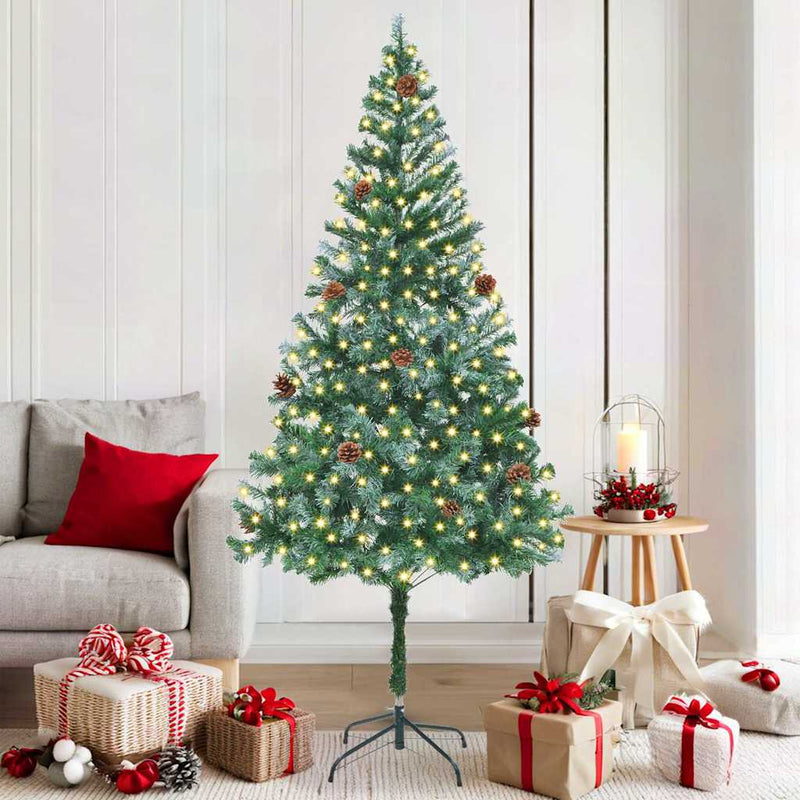 ギャラリービューアに画像をロードする, Vidaxl kunstkerstboom met 300 led groen 180 cm pvc en staal