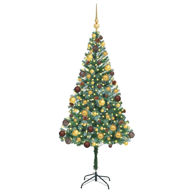 Afbeelding laden in galerijviewer, Vidaxl kunstkerstboom met 300 led groen 180 cm pvc en staal