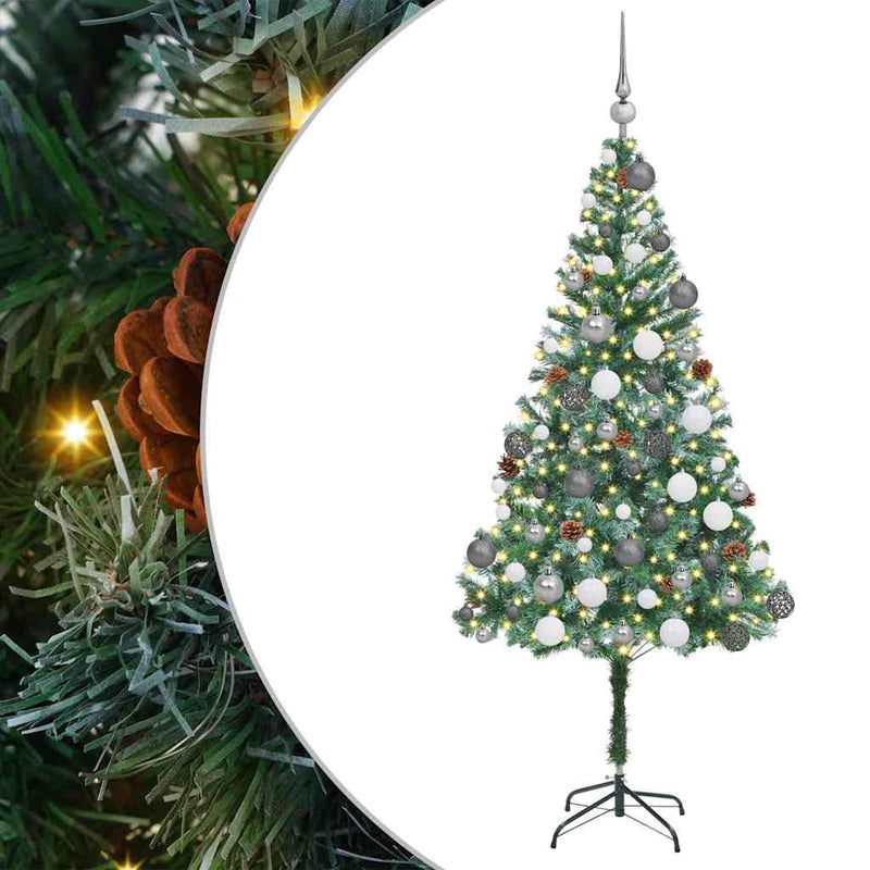 Afbeelding laden in galerijviewer, Vidaxl kunstkerstboom met 300 led groen 180 cm pvc en staal