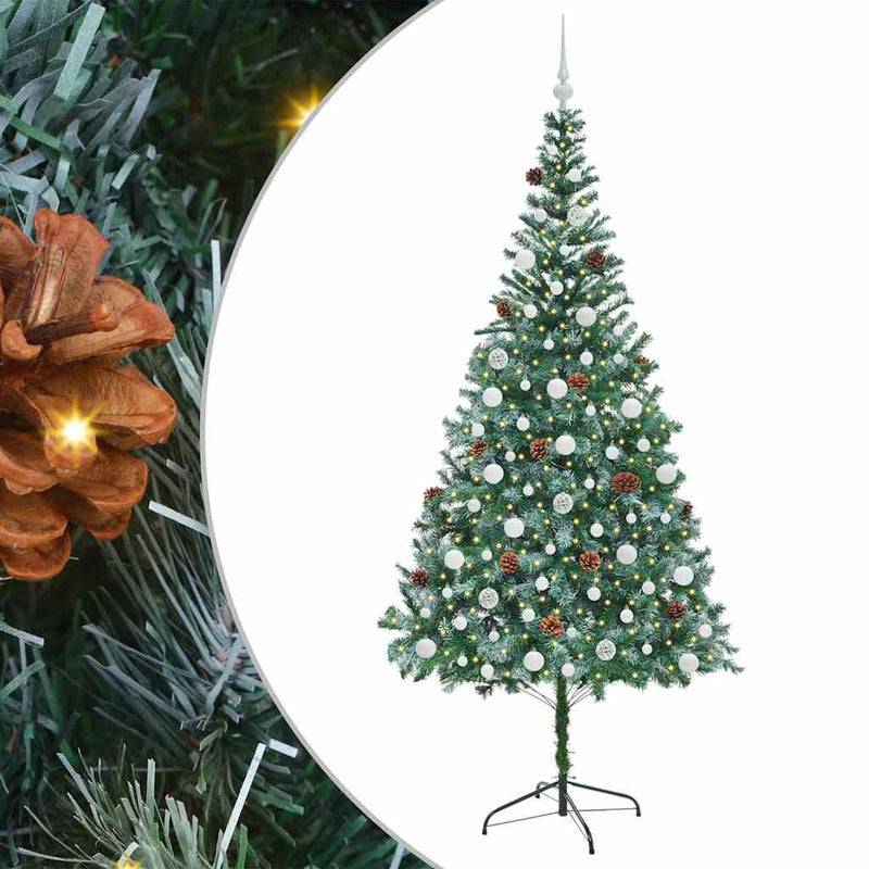 ギャラリービューアに画像をロードする, Vidaxl kunstkerstboom met 300 led groen 210 cm pvc en staal