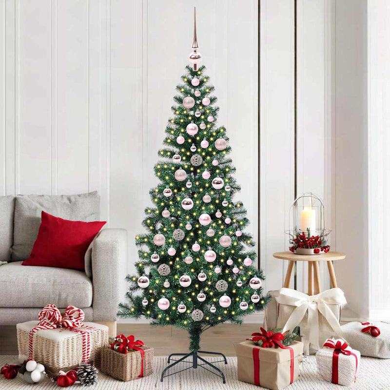 Chargez l'image dans la visionneuse de la galerie, Vidaxl kunstmatig voorverlicht kerstboom groen 180 cm pvc en metaal