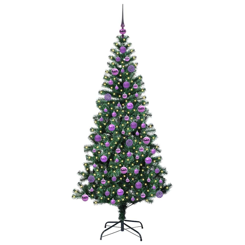 Chargez l'image dans la visionneuse de la galerie, Vidaxl kunstmatig voorverlicht kerstboom groen 180 cm pvc en metaal