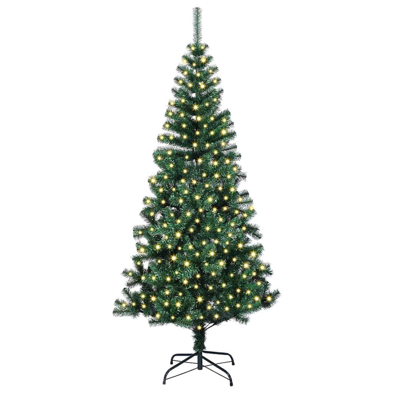 Chargez l'image dans la visionneuse de la galerie, Vidaxl kunstmatig voorverlicht kerstboom groen 240 cm pvc en metaal