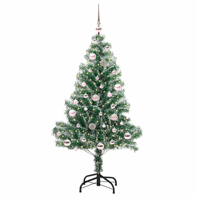 ギャラリービューアに画像をロードする, Vidaxl kunstmatige kerstboom sneeuw gevlochten met led licht 150 cm