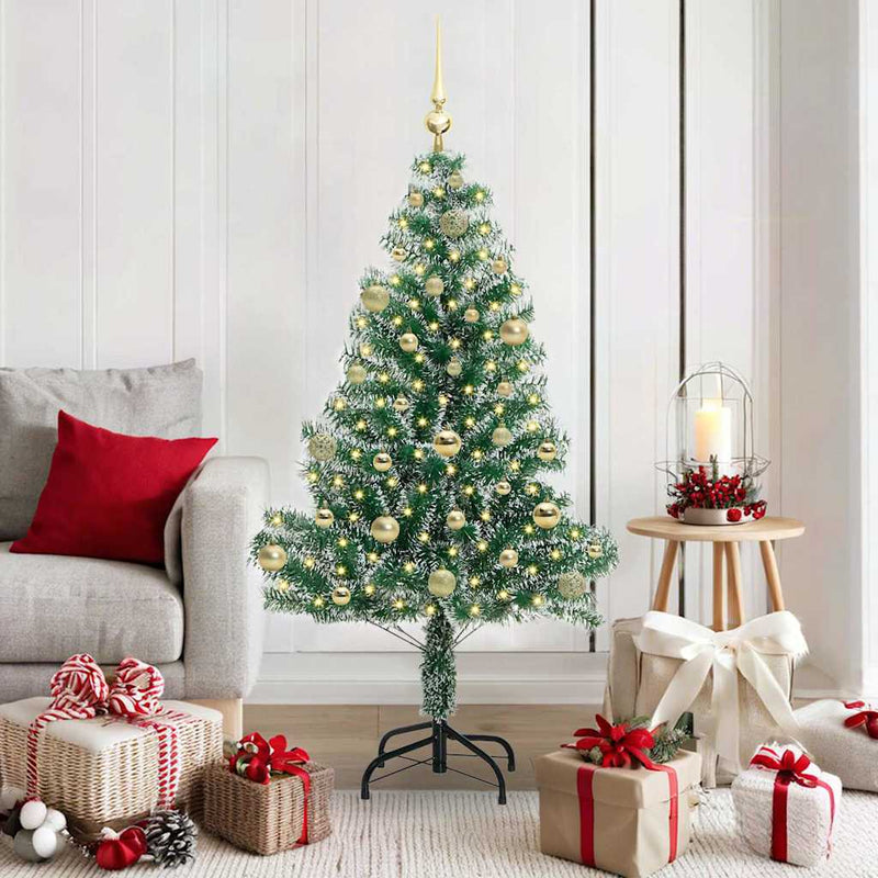 ギャラリービューアに画像をロードする, Vidaxl kunstmatige kerstboom sneeuw gevlochten met led licht 150 cm