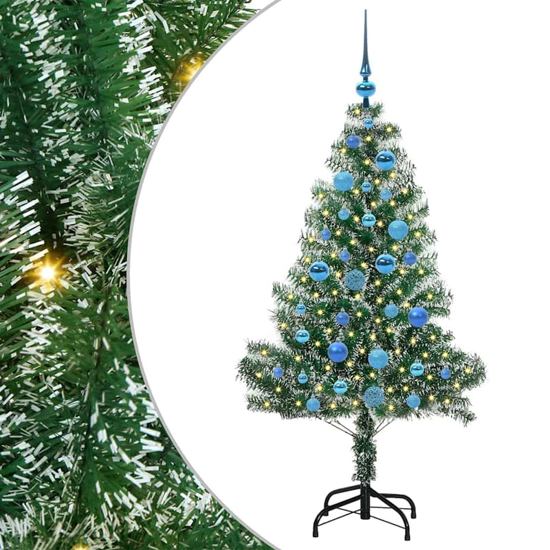 ギャラリービューアに画像をロードする, Vidaxl kunstmatige kerstboom sneeuw gevlochten met led licht 150 cm
