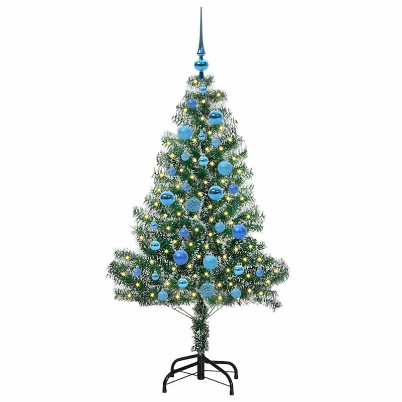 ギャラリービューアに画像をロードする, Vidaxl kunstmatige kerstboom sneeuw gevlochten met led licht 150 cm
