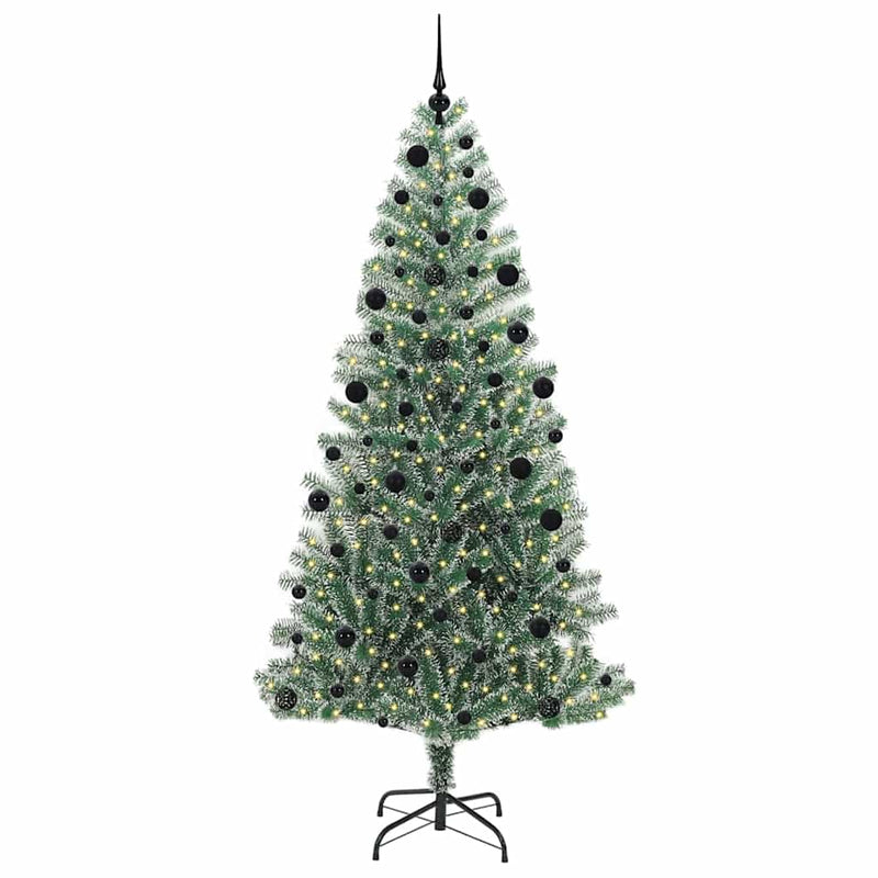 ギャラリービューアに画像をロードする, Vidaxl kunstmatige kerstboom sneeuw gevlochten met led licht 210 cm