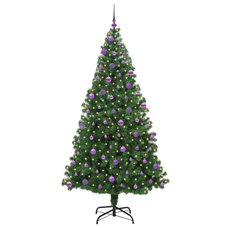 Chargez l'image dans la visionneuse de la galerie, Vidaxl kunstkerstboom groen 210 cm pvc en staal en kunststof